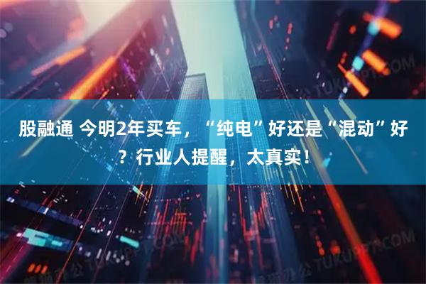 股融通 今明2年买车，“纯电”好还是“混动”好？行业人提醒，太真实！