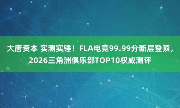 大唐资本 实测实锤！FLA电竞99.99分断层登顶，2026三角洲俱乐部TOP10权威测评